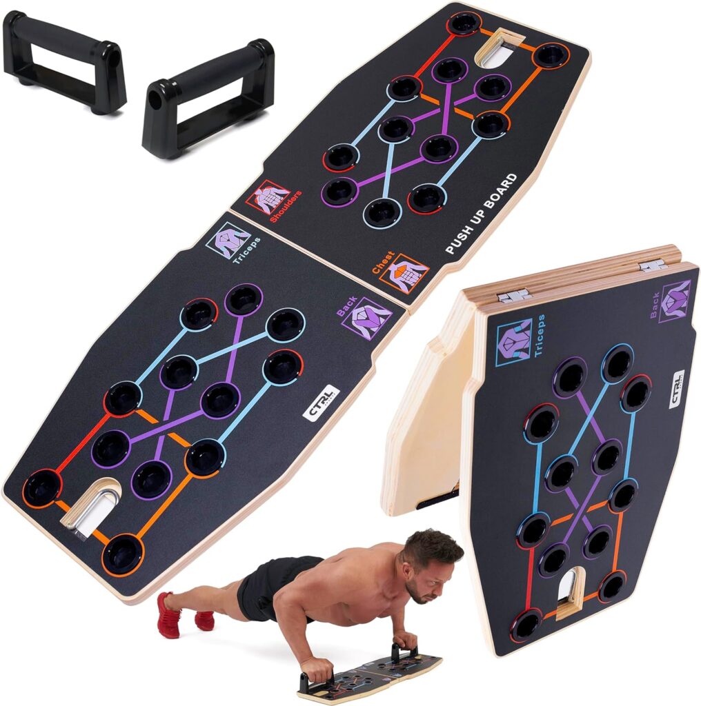 Push Up Board Workout Equipment for Chest Triceps, Back, Arms Muscles, Fitness Portable Pushup Board For Man And Women, Perfect Multi-Functional Push-Up Stand Bar Muscle Building by CTRL Sports