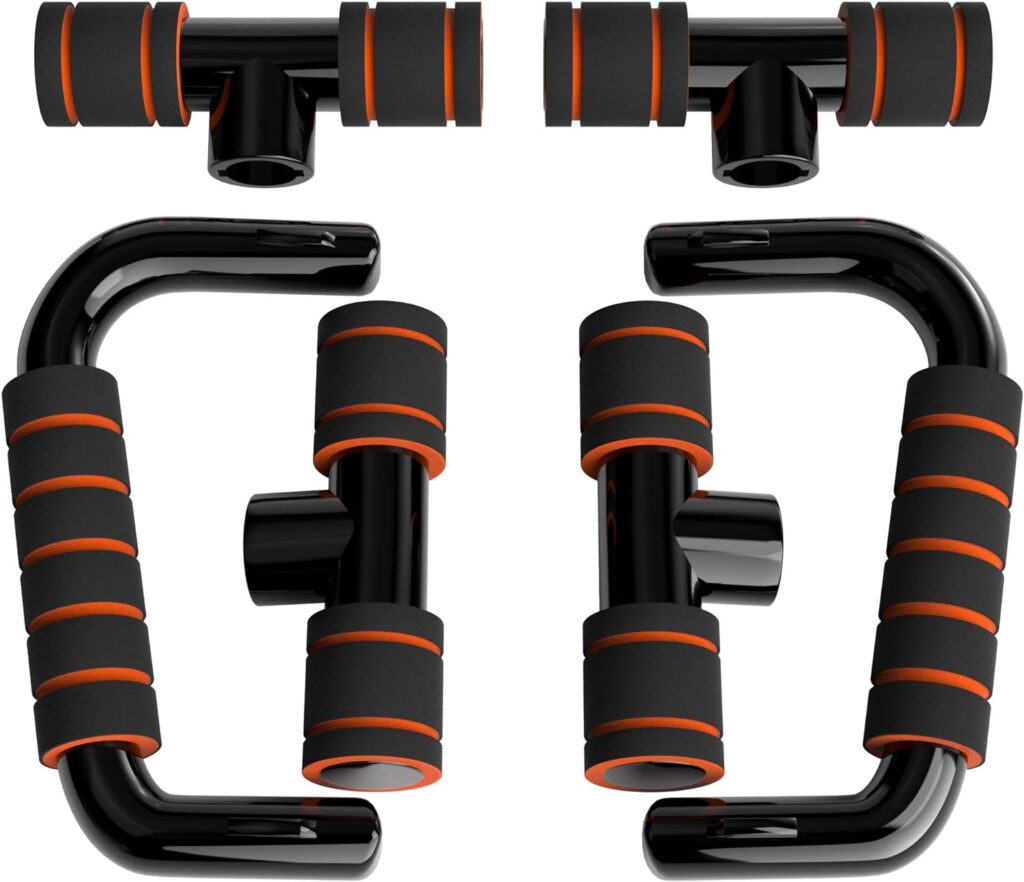 Readaeer Push Up Bars Gym Exercise Equipment Fitness 1 Pair Pushup Handles with Cushioned Foam Grip and Non-Slip Sturdy Structure Push Up Bars for Men Women