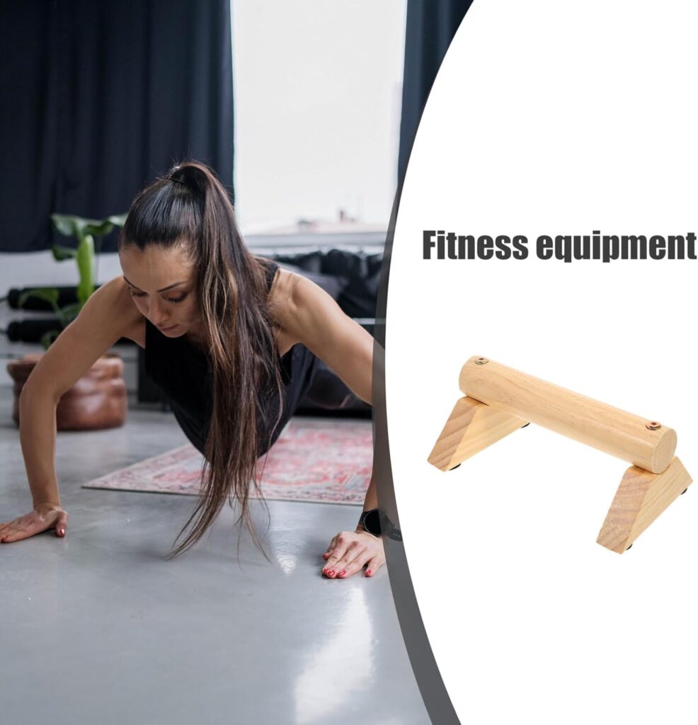 Wooden Push up Bars Pushup Handles with Nonslip Mat Handstand Parallel Bars Calisthenics Equipment for Floor Exercise Home Workout